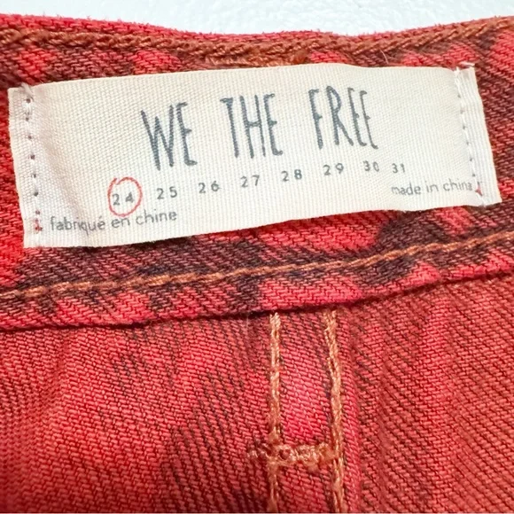 Free People Sun Break Red Denim Shorts 24 - Picture 8 of 14